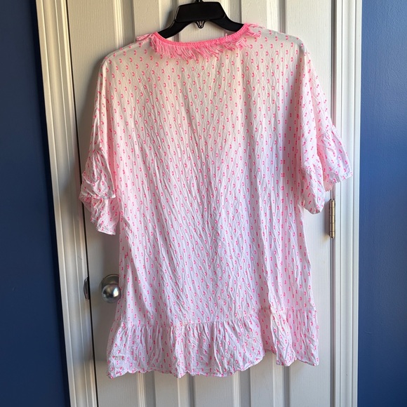 Lilly Pulitzer Kipper Cover-Up Tunic Dress L/XL Tangelo Neon Clip Beach Boho - Picture 5 of 13